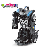 Mobil Robot RC Mainan Transformasi Satu Tombol dengan Lampu dan Musik