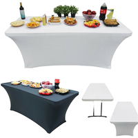 Nappe personnalisée 100% polyester, tissu en dentelle blanc et noir, rectangulaire et carrée, pour tables rondes, technique de tissage