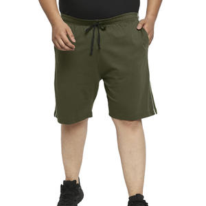 Shorts en tricot pour hommes grande taille, taille élastique, longueur genou, design épuré, tissu doux, pour usage quotidien, gym, streetwear, décontracté - Product Image 5