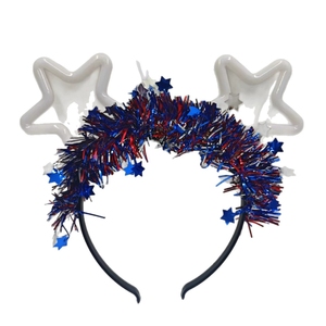 Décorations modernes pour les fêtes du Nouvel An chinois et de Noël : Bandeaux pour cheveux, chapeaux rouges, blancs et bleus, rubans colorés, pompons en plastique à piles - Product Image 5