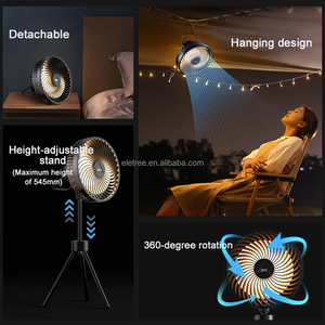 Eletree Fp-335-S Petit ventilateur <span class=keywords><strong>radio</strong></span> FM portable vintage rechargeable <span class=keywords><strong>solaire</strong></span> LED avec carte TF USB et télécommande - Product Image 5
