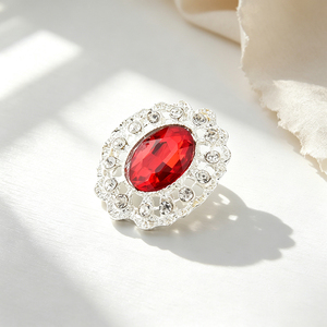Broche de lujo con forma de flor de perla y pedrería, pin metálico para decoración de prendas. - Product Image 3