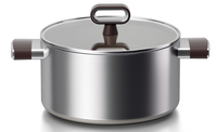 Casserole en acier inoxydable 304 de haute qualité à trois couches, avec deux poignées, finition polie miroir, compatible induction LFGB
