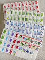 Tuiles de mahjong américaines en acrylique blanc monocouche, motif bambou, qualité supérieure, en stock et prêtes à l'emploi