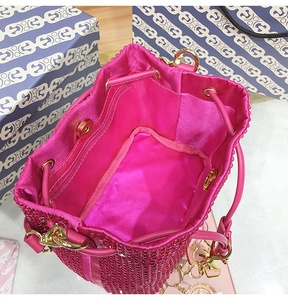 <span class=keywords><strong>Bolso</strong></span> de <span class=keywords><strong>Mano</strong></span> Tipo Hobo Rosa Intenso para Mujer, <span class=keywords><strong>Bolso</strong></span> de <span class=keywords><strong>Mano</strong></span> con Pedrería, <span class=keywords><strong>Bolso</strong></span> Bandolera de Cristal para Fiestas Nocturnas y Bodas - Product Image 6