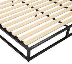 Современная регулируемая железная кровать с прочными деревянными ламелями, простая сборка, компактная платформенная кровать для спальни виллы/отеля/апартаментов - Product Image 2