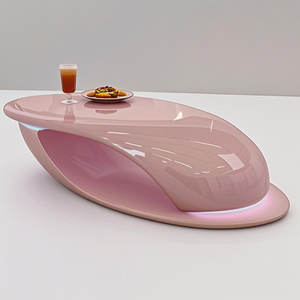 Table basse moderne en fibre de verre de luxe avec éclairage LED et design personnalisable pour la maison, les hôtels, les bureaux, le salon - Product Image 4