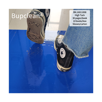Tapis adhésif bleu jetable et personnalisable en PE pour la décontamination des surfaces, idéal pour les salles blanches de semi-conducteurs et les hôpitaux