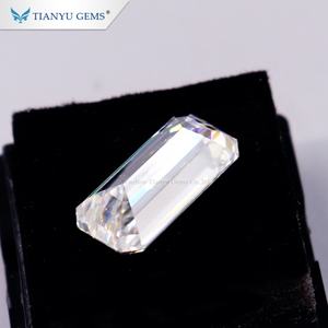 Moissanita de corte esmeralda larga, 5*10mm, tratamiento térmico suelto de piedras preciosas, moissanita - Product Image 4