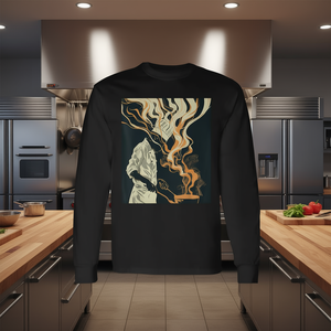 Camiseta de manga larga con estampado de arte culinario de cocina, chef, sous chef, cocina, comida, arte, línea abstracta - Product Image 3