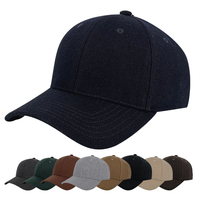 Casquette de baseball en laine personnalisable avec logo, 6 panneaux, brodée, réglable, unisexe, pour adultes, vente en gros