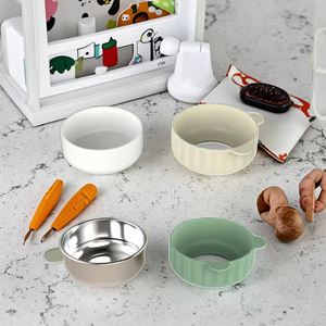 Trẻ em sứ bát với Silicone tay áo sứ Toddler Bát ngũ cốc trẻ em chống bỏng thực phẩm container bé BÁt - Product Image 4