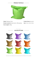 Personalizable interior/exterior impermeable piscina Bean Bag silla cómoda Europea estilo moderno tela flotante Mat para niños adultos
