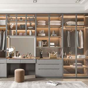 Profilés en aluminium de conception moderne personnalisés SANTOPOVA, profil de cadre de porte en verre pour placards de dressing - Product Image 2