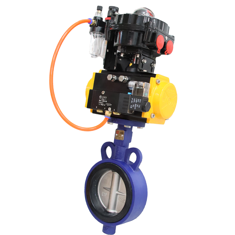 DKV Pneumatic Butterfly Valve Ductile Iron