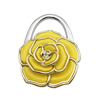 Porte-sac à main portable pour femme, crochet de table, support en alliage de zinc, forme de fleur, accessoire de sac pliable