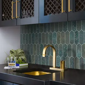Sunwings Green Bronze Peel And Stick Subway Tile | Stock In US | Marble Mosaics Tile Sticker For Interior Wall Decoration