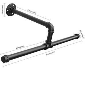 Industrial Style T-Shaped Wall Mounted <b>Clothes</b> <b>Rack</b> Black Floating Coat <b>Rack</b> For Closet Organizer - Product Image 5