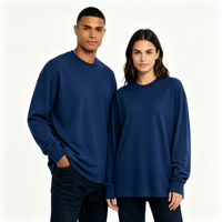 T-shirt à manches longues en coton jersey épais, coupe classique, imprimé personnalisé OEM, unisexe - Style streetwear décontracté