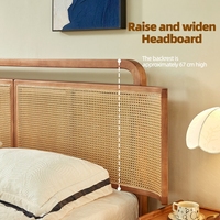 Lit double XL en bois de frêne Wabi-Sabi pour chambre principale – Meuble B&B en bois massif durable et écologique