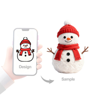 Peluche flocon de neige de Noël brodée personnalisée OEM ODM, rembourrage en coton PP, matière super douce, anti-stress