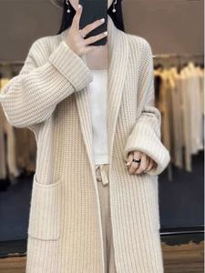 <span class=keywords><strong>Cardigan</strong></span> en tricot décontracté <span class=keywords><strong>mi</strong></span>-<span class=keywords><strong>long</strong></span>, ample et élégant, pour femmes grandes tailles, mode automne-hiver, manteau en tricot pour femmes - Product Image 2