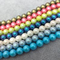 4-10mm couleurs différentes imitation coquille perle verre brins de perles en vrac pour la fabrication de bijoux DIY