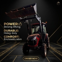 Traktor Pertanian 4WD 75hp Multifungsi dengan Loader untuk Pengangkutan, Panen, dan Konstruksi
