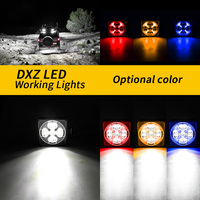 DXZ H-MINI-F-BS 21 LED 25W Certifié CE, Phare de Travail Carré Clignotant à LED, Feu de Brouillard DRL pour Véhicules Tout-Terrain 4x4 - 12V-60V, Garantie 1 An