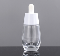 Vente en gros de flacons compte-gouttes en verre transparent de luxe personnalisés de 30 ml et 50 ml, contenants vides pour huiles essentielles, soins de la peau, sérums