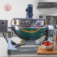 Marmite de cuisson industrielle à gaz 100L 200L 300L 500L avec agitateur hydraulique automatique pour sauces, confitures et pâtes