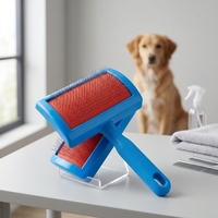 Brosse à poils bleue pour animaux de compagnie, peigne à aiguilles en acier inoxydable, manche en plastique, brosse de toilettage pour chiens et chats, brosse anti-poils
