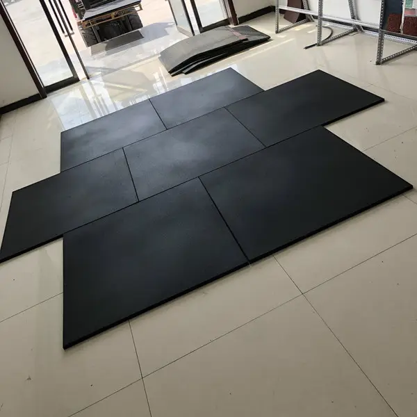 1mx1m Gym composite rubber mat flooring easy to clean rubber flooring tiles for weight area
