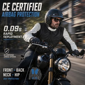 Veste de <span class=keywords><strong>moto</strong></span> certifiée CE avec airbag, gonflage CO2 en 0,1s, protection intégrale du corps, imperméable, Oxford, réfléchissante, unisexe - Product Image 4