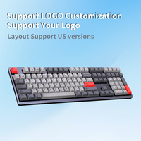 Nouveau clavier de jeu mécanique silencieux pleine taille 108 touches, triple mode, USB Type-C, rétroéclairage LED, interrupteurs Kailh Hot-Swap, anti-ghosting