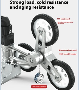 सीढ़ियों पर चढ़ने वाली गाड़ी 176 एलबी क्षमता फोल्डेबल हैंड ट्रक सीढ़ियों के लिए एडजस्टेबल हैंडल - Product Image 3