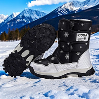 Bottes d'hiver mi-mollet pour enfants, thermiques, légères, imperméables, respirantes, doublure en peluche, résistantes au froid, semelle extérieure à crampons profonds