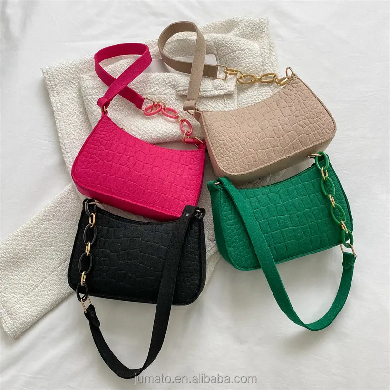 Tas selempang kain Mini wanita, kantung tangan bahu desain merek mewah sederhana untuk perempuan