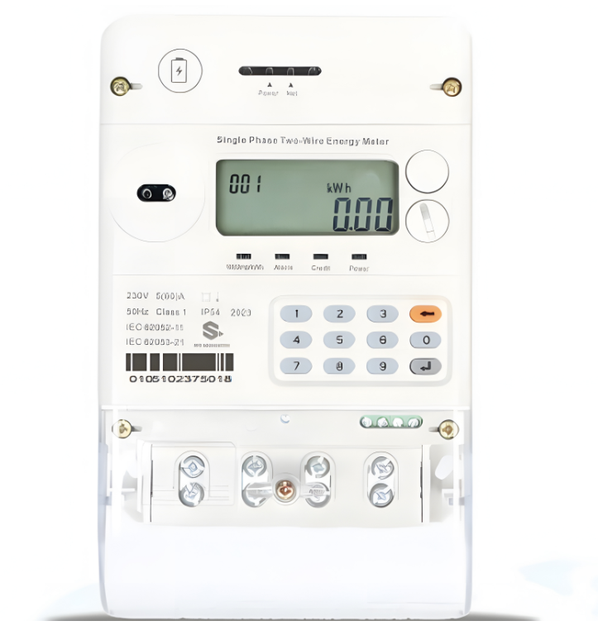 Single-Phase Two-Wire Smart Digital Keypad Infrared RF Prepaid Electricity Token Meter Grey Energy Meter RS 485/RF/PLC Digital
