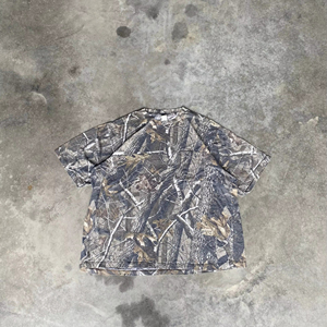 OEM&ODM Streetwear Personnalisé Imprimé Oversize Tricoté 100% Polyester Lourd Vintage Camouflage Manches Courtes Graphique - Product Image 1