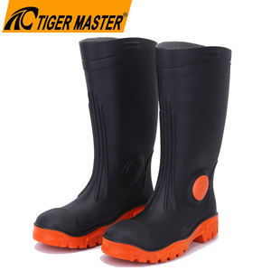 Bottes de pluie en caoutchouc PVC OEM, larges, avec embout en acier, anti-perforation, antidérapantes, résistantes à l'huile, aux acides et aux alcalis, imperméables, antistatiques pour l'exploitation minière - Product Image 1