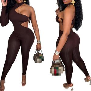 Combinaison asymétrique moulante et sexy à une seule manche pour femme – Tendance - Product Image 2