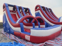 Glissières d'eau d'Inflatables de ruelles de double baisse de 20ft avec la grande bâche de PVC de la piscine 0.55mm