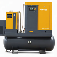 Compresseur d'air à vis Airhorse 4-en-1 PM VSD 11KW 15HP 8 bars 53 CFM CE ASME avec sécheur et réservoir de 500L pour machine de découpe plasma CNC