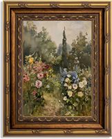 Décoration Murale Paysagère Rétro Encadrée Or – Art Impressionniste Fleurs Sauvages – Échantillons OEM ODM Prêts en Moins d'une Journée