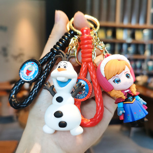 LLavero de muñeca de princesa Elsa creativa, bolso colgante tejido congelado, accesorios hechos de Metal, PVC, plástico y silicona