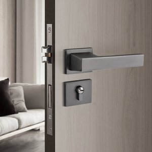Factory Price Modern Stainless Steel Lever Quick Open Privacy Escape Lockset Interior <strong>Door</strong> <strong>Knobs</strong> Square <strong>Silver</strong> Bathroom <strong>Door</strong> - Product Image 2