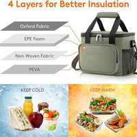 Sac à lunch isotherme Oxford portable avec bandoulière pour le travail, l'école et les pique-niques