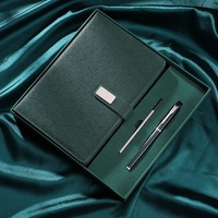 Carnet de notes de luxe personnalisé avec logo promotionnel en cuir PU, agenda A5, journal de bureau, papeterie d'affaires, coffret cadeau avec stylo