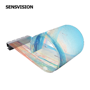 定制发光二极管显示模块P10水晶透明柔性发光二极管薄膜屏幕透射率90%，用于陈列室展览舞台 - Product Image 1